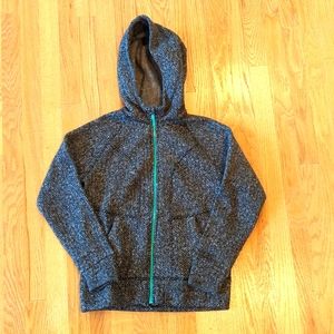Athleta girl black and white fleece and knit hoodie size XL